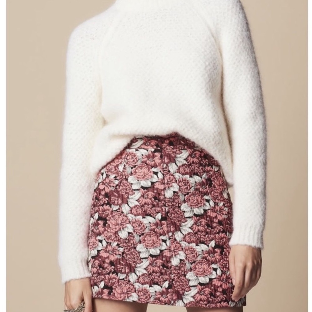 Sandro Daniela Pink Floral Skirt size medium